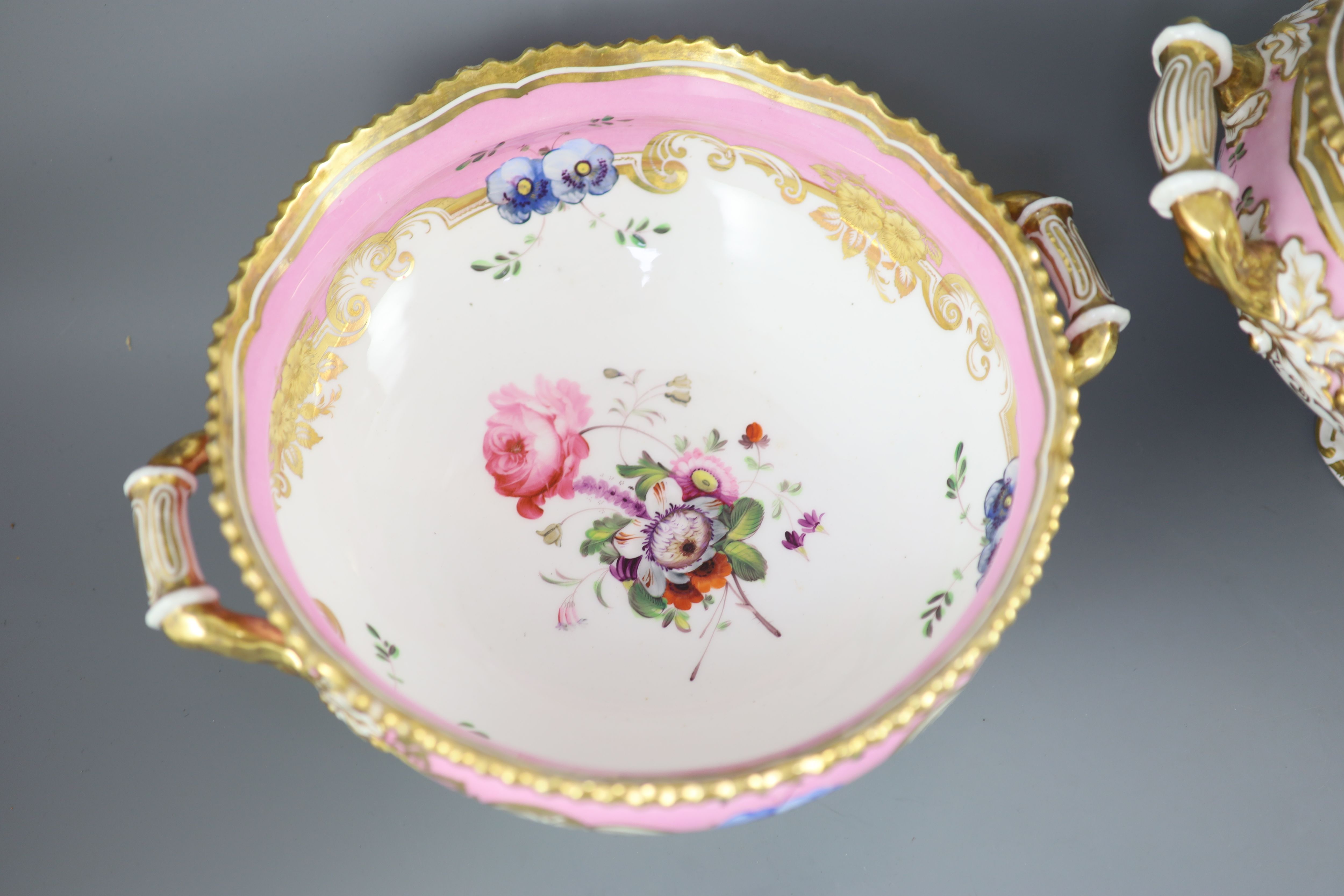 An extensive one hundred and thirteen piece English porcelain dinner and dessert service, c.1825-30,